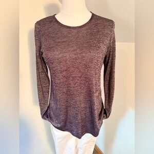 Vince EUC heathered space dye” top in a soft eggplant.